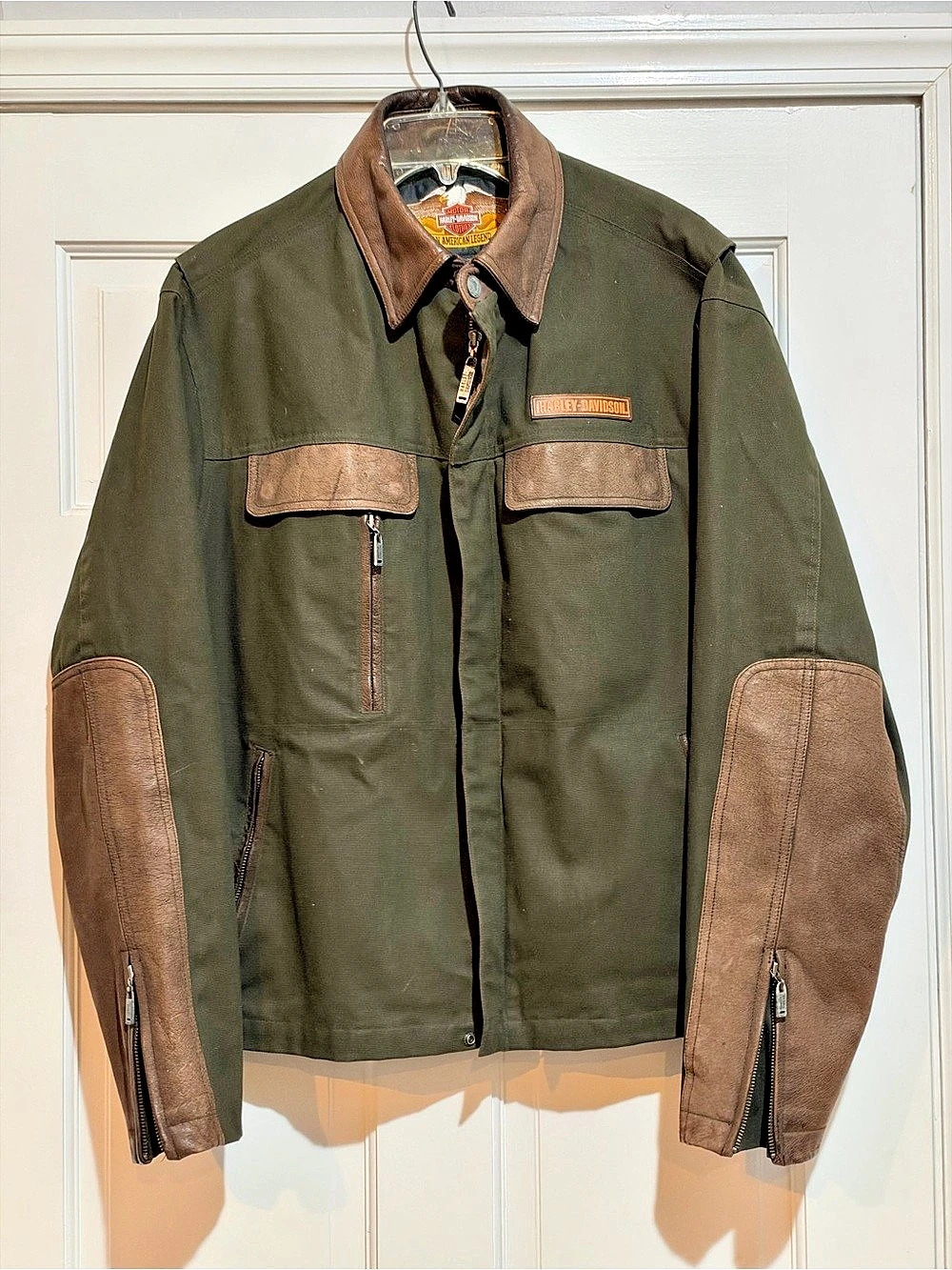 Harley-Davidson Utility Moto Jacket Green & Brown Large
